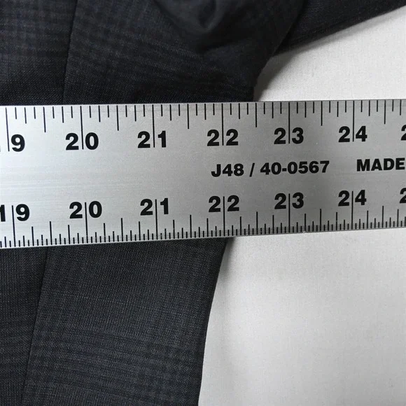 Hugo Boss 40R Gray Glenn Check Paolini/Movio‎ USA Made Sport Coat Suit Jacket